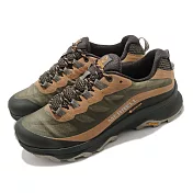 Merrell 戶外鞋 Moab Speed GTX 男鞋 登山 越野 耐磨 黃金大底 防水 緩衝 綠 棕 ML066773 26cm LICHEN