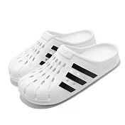 adidas 拖鞋 Adilette Clog 休閒 男女鞋 愛迪達 三線 夏日 快速排水 海邊 白 黑 FY8970 26.5cm WHITE/BLACK