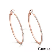 GIUMKA 抗過敏鋼針 圈圈C型針式耳環 精鍍玫瑰金 寬約 0. 17 CM 一對價格 MF020017 玫金 ‧約 4.0 CM