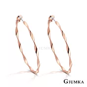 GIUMKA 抗過敏鋼針 螺紋圈圈 精鍍玫瑰金 寬 0.23 CM 針式耳環 一對價格 MF020020 玫金 ‧約 3.0 CM