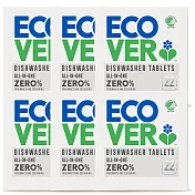 【ECOVER 宜珂】無新增ZERO洗碗機專用洗碗錠25顆入/500g(6盒)