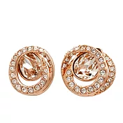 SWAROVSKI施華洛世奇 雙圓水晶鑲鑽耳飾-金