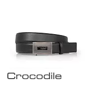 職場新鮮人 父親節 情人節送禮 crocodile 壓紋 寬版自動扣式 真皮紳士皮帶 (35mm) 0101-25007-01 36 黑色