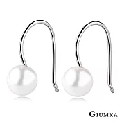 GIUMKA 簡約珍珠耳環 精鍍正白K 銀色/玫金色 氣質款 一對價格 MF20089 銀色款