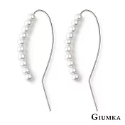 GIUMKA 串串珍心耳環 精鍍正白K 銀色/玫金色 簡約氣質款 一對價格 MF20090 銀色款