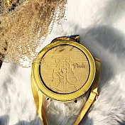 【Disney 迪士尼】獨家設計款-小熊維尼蛇紋圓形包 小熊維尼