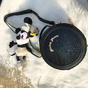 【Disney 迪士尼】獨家設計款-米奇蛇紋圓形包 米奇