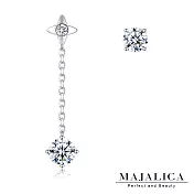 Majalica 925純銀耳環 星星 交叉 十字星 耳針垂墜式 不對稱 淑女耳環 一對價格 PF9006 (三款任選) 9006