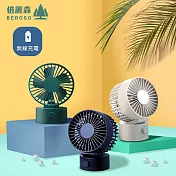 Beroso 倍麗森 充電電池款-日式無印風USB五葉片強風靜音風扇 藏青藍