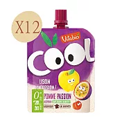 法國Babybio 生機優鮮果-蘋果百香果香蕉12包組