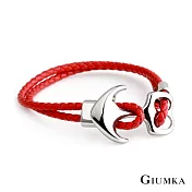 GIUMKA 船錨造型編織皮革手環 多款任選 MH08042 B.紅色