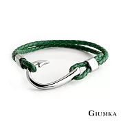 GIUMKA 海洋風魚鉤編織皮革手環 多款任選 MH08047 C.綠色