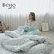 《BUHO》天然嚴選純棉雙人加大三件式床包組 《輕風掠影(白)》