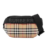 BURBERRY 中型 Vintage 格紋及標誌性條紋腰包 (典藏米色)