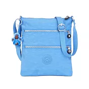KIPLING 尼龍前雙拉鍊斜揹包 水藍
