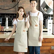 【巴芙洛】高質感設計工作圍裙/網紅爆款式圍裙 卡其色