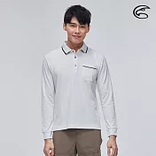ADISI 男COOL鈦透氣速乾長袖POLO衫AL2011115 (S-2XL) / UPF50+ 抗紫外線 防曬 降溫 XL 白色