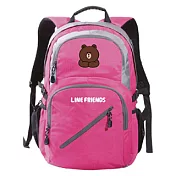 LINE FRIENDS 熊大運動後背登山旅行包 桃