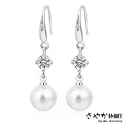 【Sayaka紗彌佳】你的真心鑲鑽珍珠垂墜造型耳環 -單一款式