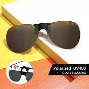 【SUNS】寶麗來偏光太陽眼鏡夾片 時尚飛行員框 磁吸式夾片 防眩光 抗UV400 茶色