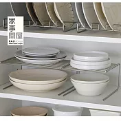 【家事問屋】304不鏽鋼雙層兩用碗盤收納架 18cm(日本製)
