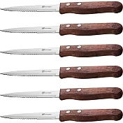 《OUTSET》兩鉚接牛排刀6入 | 西餐刀 餐刀 鐵板刀 兩鉚接牛排刀6入