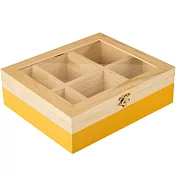 《IBILI》木質茶包收納盒(黃) | 咖啡包收納盒 防塵收納盒 茶具