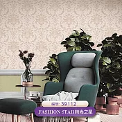 台製 時尚之星 Fashion Star 環保無毒 防燃耐熱 53X1000cm 壁紙1卷(6色選） 39112