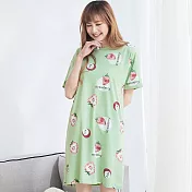 【Wonderland】繽紛夏日舒適爽棉睡裙(2款) FREE 戀戀草莓(綠)