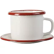 《IBILI》琺瑯濃縮咖啡杯碟組(紅80ml) | 琺瑯杯 露營杯 義式咖啡杯 午茶杯