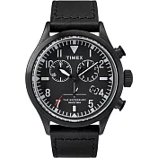 TIMEX X TODD SNYDER 刻劃時代計時皮帶腕錶-全黑