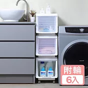 《真心良品》KEYWAY大開口前掀式附輪直取整理箱(29L)-6入組