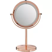 《Premier》Clara雙面環燈桌鏡(玫瑰金) | 鏡子 化妝鏡