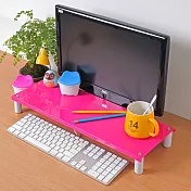 【方陣收納MatrixBox】 台製高質感金屬烤漆桌上螢幕架/鍵盤架(4色選) 粉色