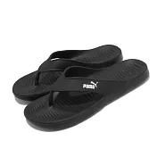 Puma 拖鞋 Aqua Flip 夾腳拖 男鞋 人字拖 海邊 海灘 戲水 黑 白 37509801 375098-01 23cm BLACK/WHITE