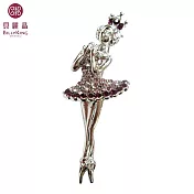 BILLY KING 貝麗晶 【天鵝湖芭蕾舞者系列-38】(BK238-紫) 皇冠芭蕾舞者胸針-紫鑽