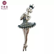 BILLY KING 貝麗晶 【天鵝湖芭蕾舞者系列-38】(BK238-藍) 皇冠芭蕾舞者胸針-藍鑽