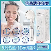 【日本sp sauce】過濾式增壓節水3段可調1鍵止水360°旋轉蓮蓬頭1入/盒裝(贈濾芯x1入)