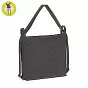 德國LASSIG-純色質感皮革2WAY媽媽包 -碳灰黑