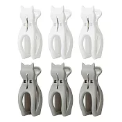 CB Japan Kogure 童趣系列曬衣夾6入組 灰白貓