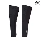 ADISI 自行車腿套AS21001 / 城市綠洲 (3M反光 單車配件 透氣 止滑) S 黑/黑色線