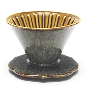 MILA 手作燒陶自然釉咖啡濾杯02(台灣製造)-天目森林