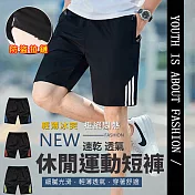 速乾透氣休閒運動短褲 紅色M款