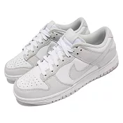 Nike 休閒鞋 Dunk Low 運動 女鞋 經典款 滑板 休閒穿搭 皮革 灰 白 DD1503-103 23cm WHITE/GREY