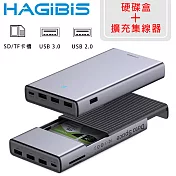 HAGiBiS海備思 二合一Type-C鋁合金硬碟盒/USB/SD卡擴充器