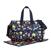 LeSportsac 印花尼龍媽媽包含包尿布墊  深藍底動物園