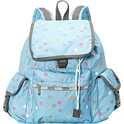 LeSportsac 大款尼龍旅行輕便後背 水藍彩點