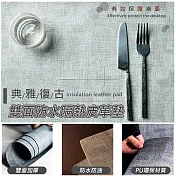 典雅復古雙面防水隔熱皮革墊 淺灰色*2