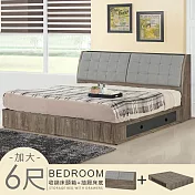《Homelike》韋斯特抽屜床組-雙人加大6尺(附USB插座) 收納床 床底 床頭箱 雙人床