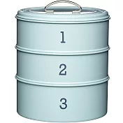 《KitchenCraft》復古三層點心密封罐(藍) | 保鮮盒